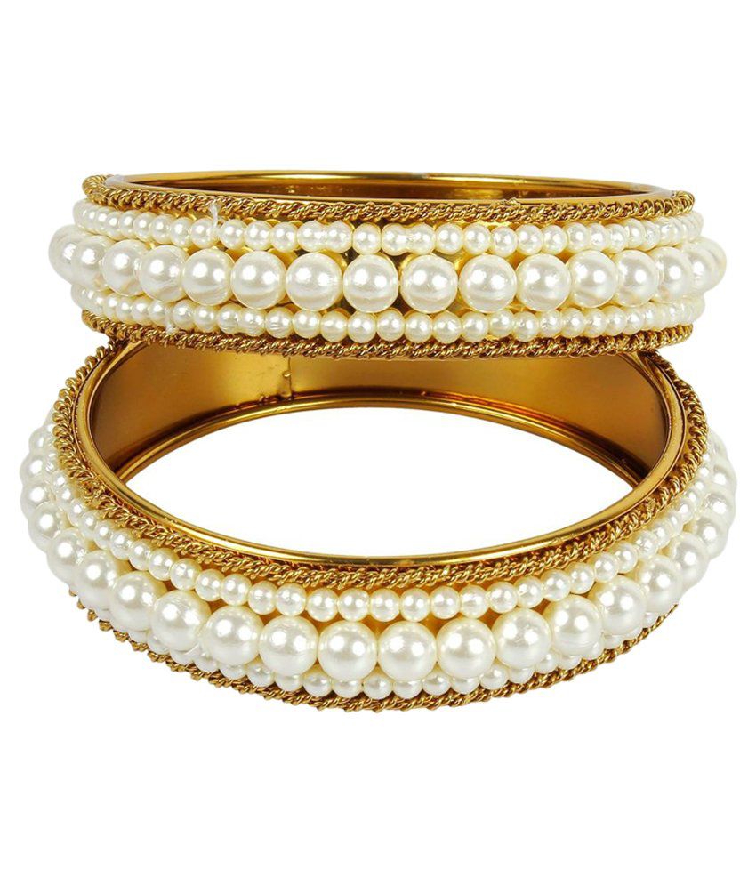 MUCH MORE White Pearl Beads Made Charming Kada Bangle Set For Women Buy MUCH MORE