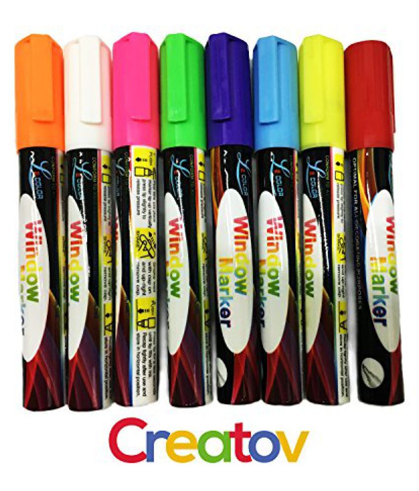 Download Creatov Wet Liquid Chalk Window Glass Neon Marker Pen 8 Color Pack Dry Erase (8 Color Assorted ...