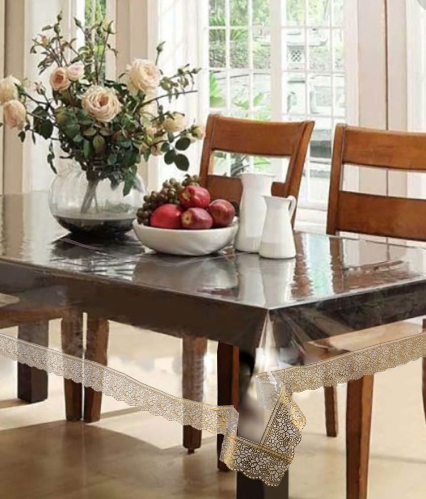     			E-retailer White Plain 6 Seater Dining Table Cover