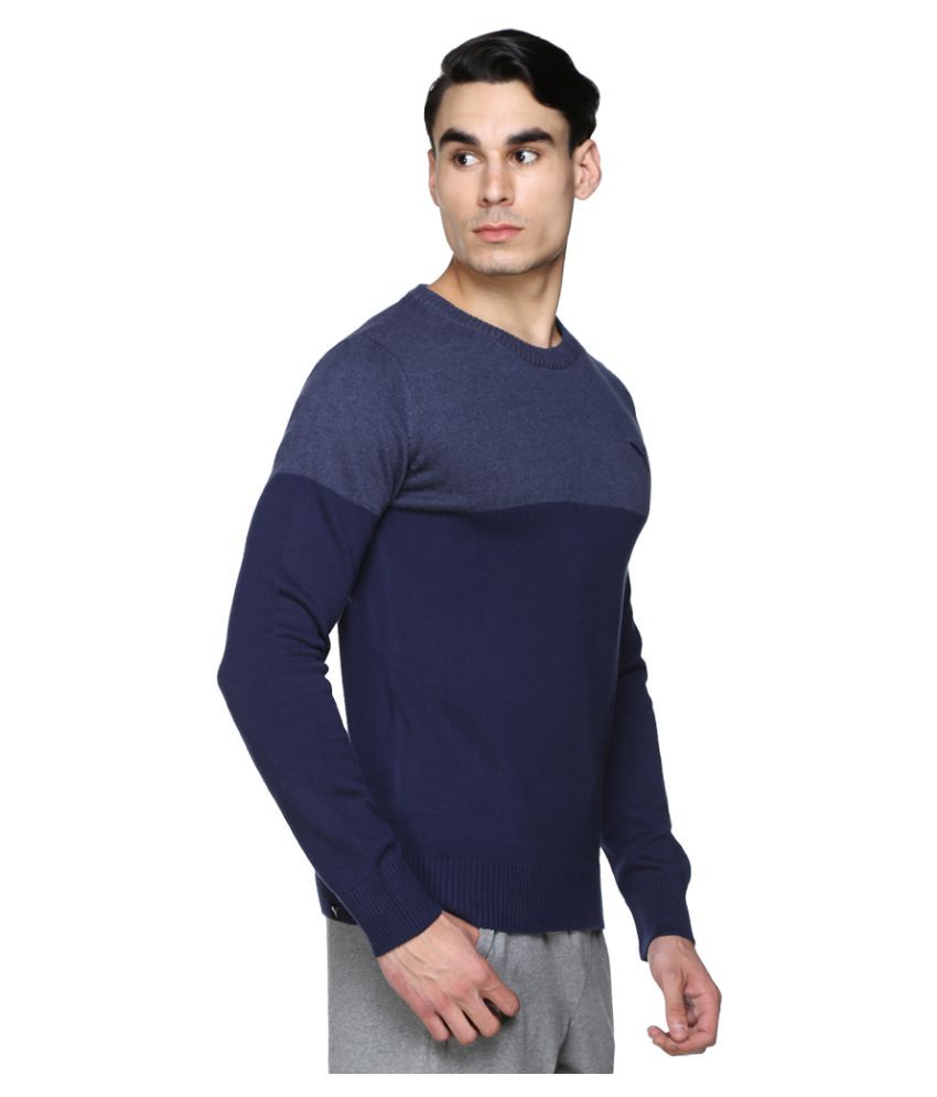 Puma Blue Round Neck Sweater - Buy Puma Blue Round Neck Sweater Online ...