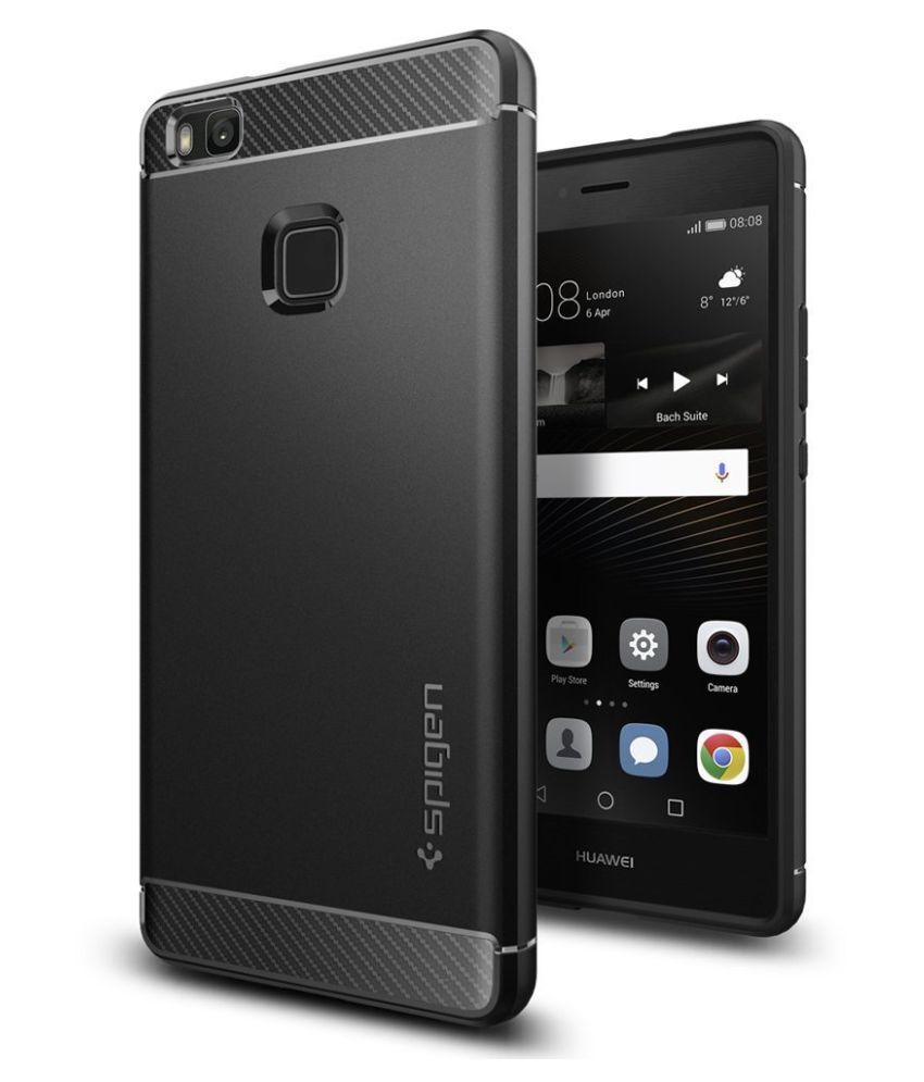 Huawei P9 Cover by Spigen - Black - Plain Back Covers Online at Low Prices Snapdeal India