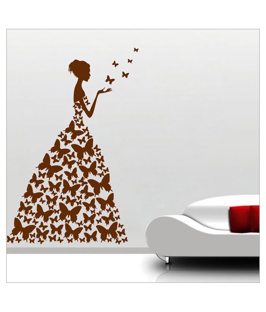     			Decor Villa Butterfly Girl PVC Wall Stickers