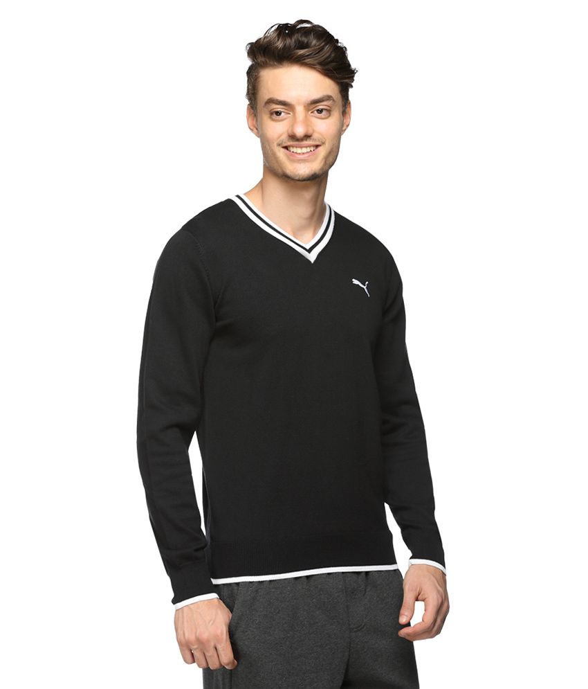 Puma Black V Neck Sweater - Buy Puma Black V Neck Sweater Online at ...
