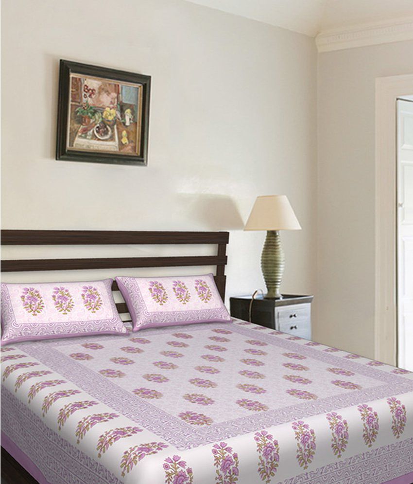     			UniqChoice Double Cotton Printed Bed Sheet