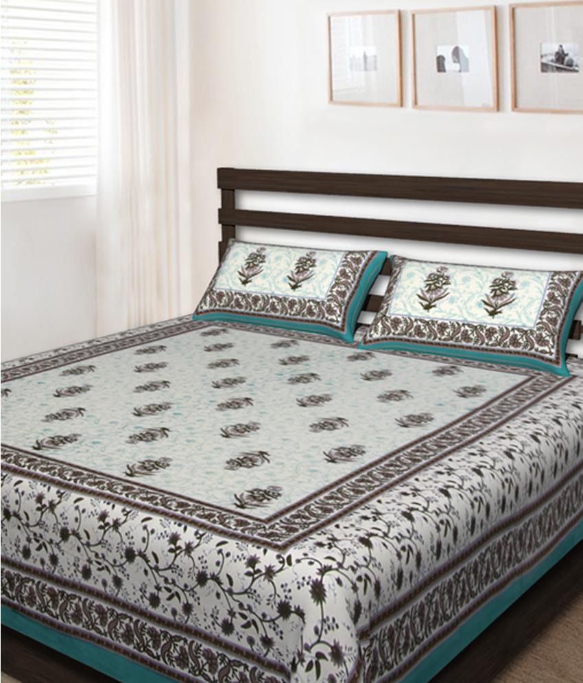     			UniqChoice Double Cotton Printed Bed Sheet