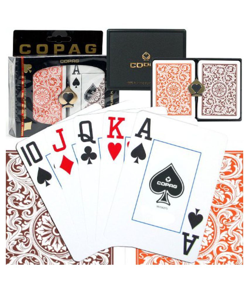 Copag Poker Size Jumbo Index 1546 Orange and Brown Setup Playing