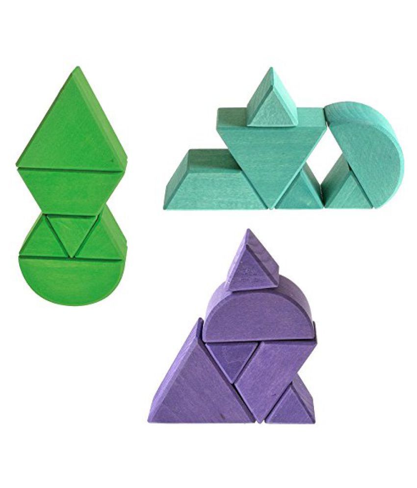 Grimms Large Shapes & Colors Building Set, Part 2 Colorful Wooden