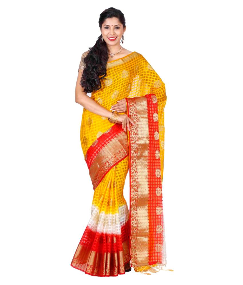 SS Magic Multicoloured Organza Saree - Buy SS Magic Multicoloured ...