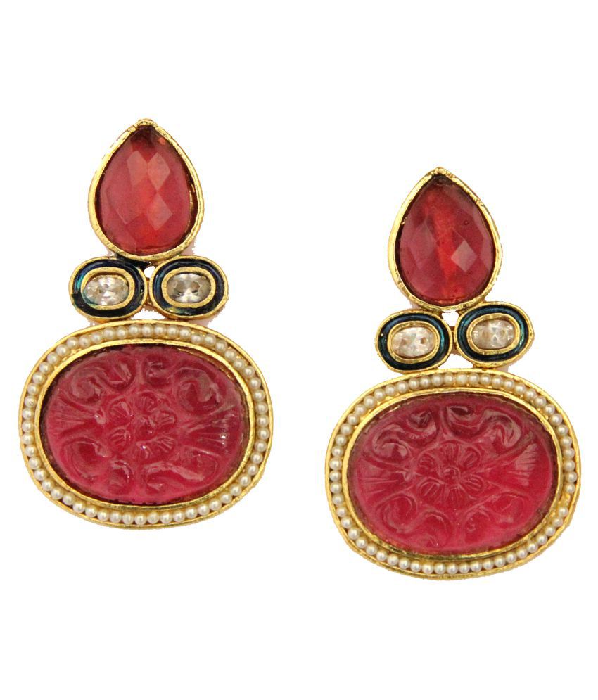 Hyderabad Jewels Golden Stud Earrings - Buy Hyderabad Jewels Golden ...