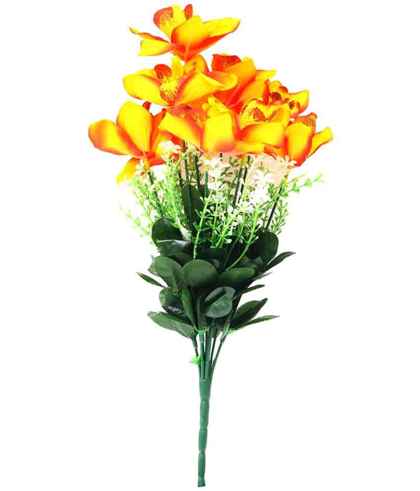 Indian Decor Company Orchids Artificial Flowers Bunch Yellow Buy