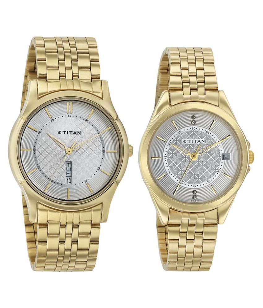 Titan Bandhan Golden Couple Watch Price in India: Buy Titan Bandhan ...