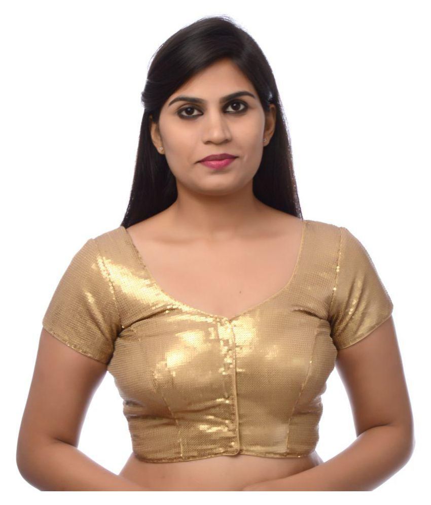 Atulya Designer Blouse Gold Sweetheart Shape Back Blouse Buy Atulya Designer Blouse Gold