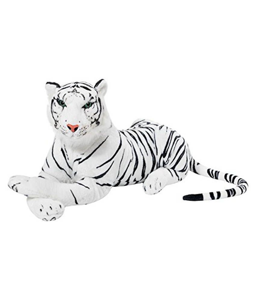 black and white stuffed tiger