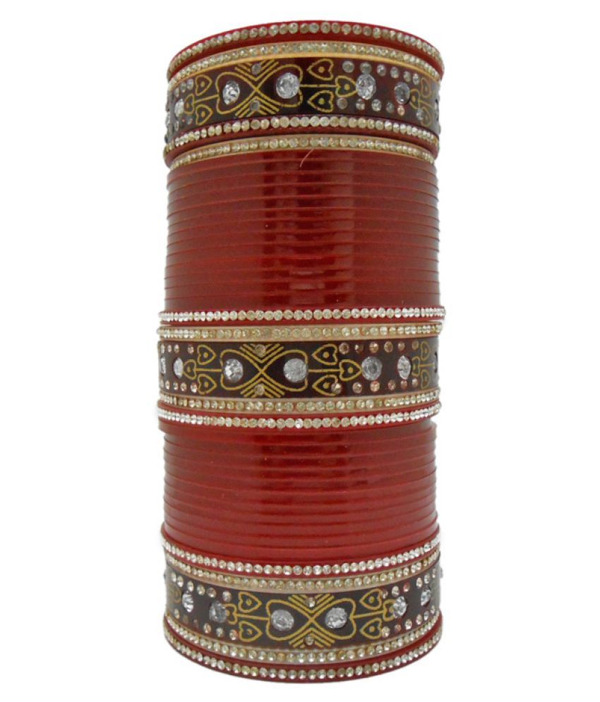 maroon chura bridal