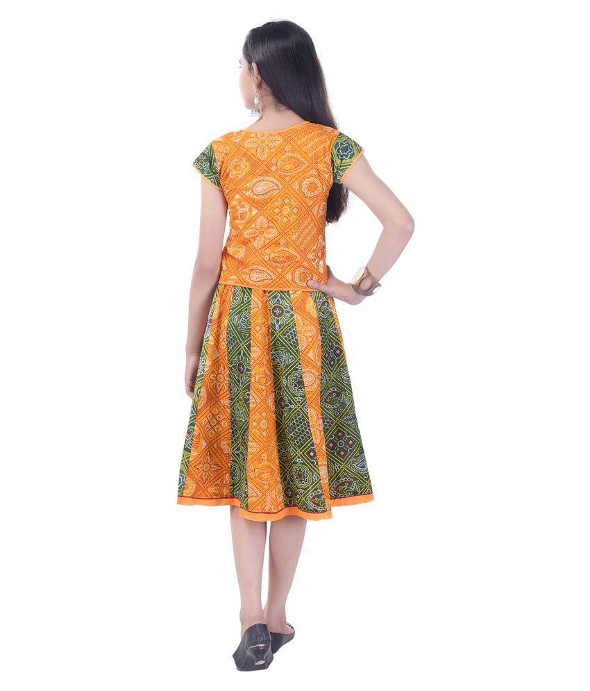 Rajasthani Sarees Multicolour Cotton Top And Bottom Set Buy Rajasthani Sarees Multicolour