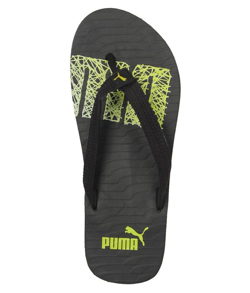 puma black thong flip flop