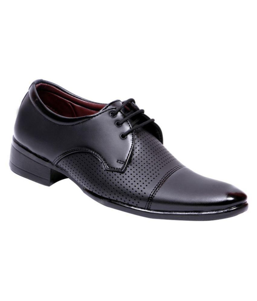     			Aadi Black Derby Artificial Leather Formal Shoes