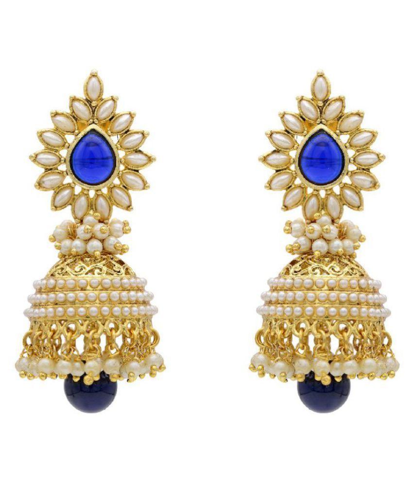     			YouBella Jewellery Pearl Studded Jhumki Earrings