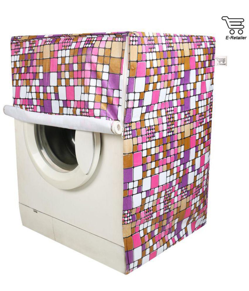     			E-Retailer Single PVC Multicolor Square Design Front Loading 5KG To 8KG Washing Machine Covers