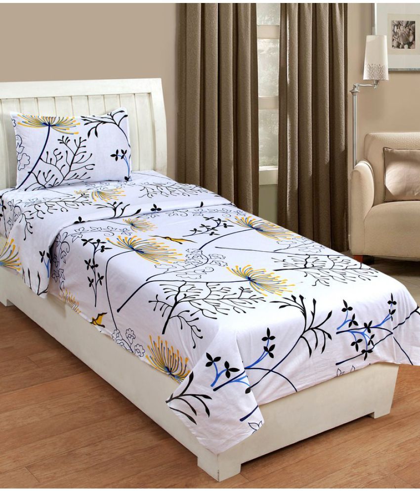 JMT Single Cotton White Bed Sheet Buy JMT Single Cotton White Bed