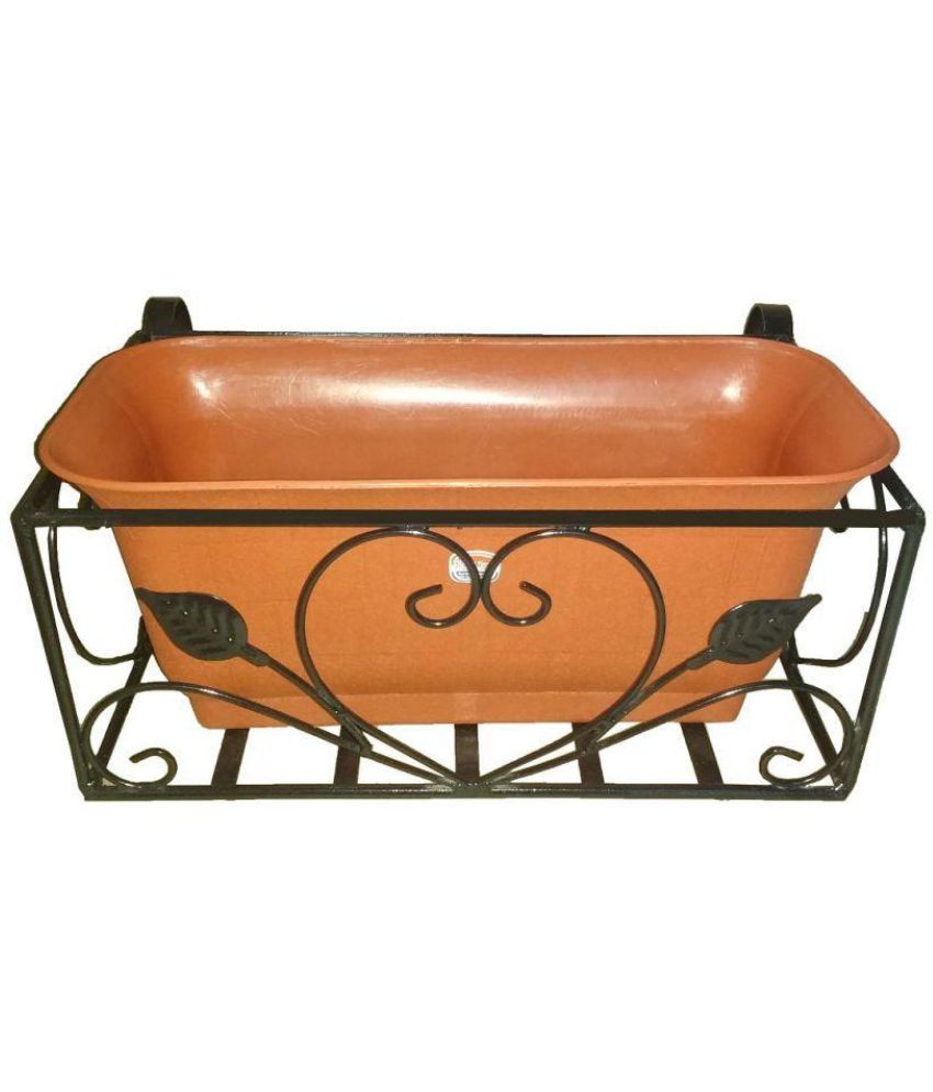 Minerva Naturals Rectangular Railing Planter with Pot ...