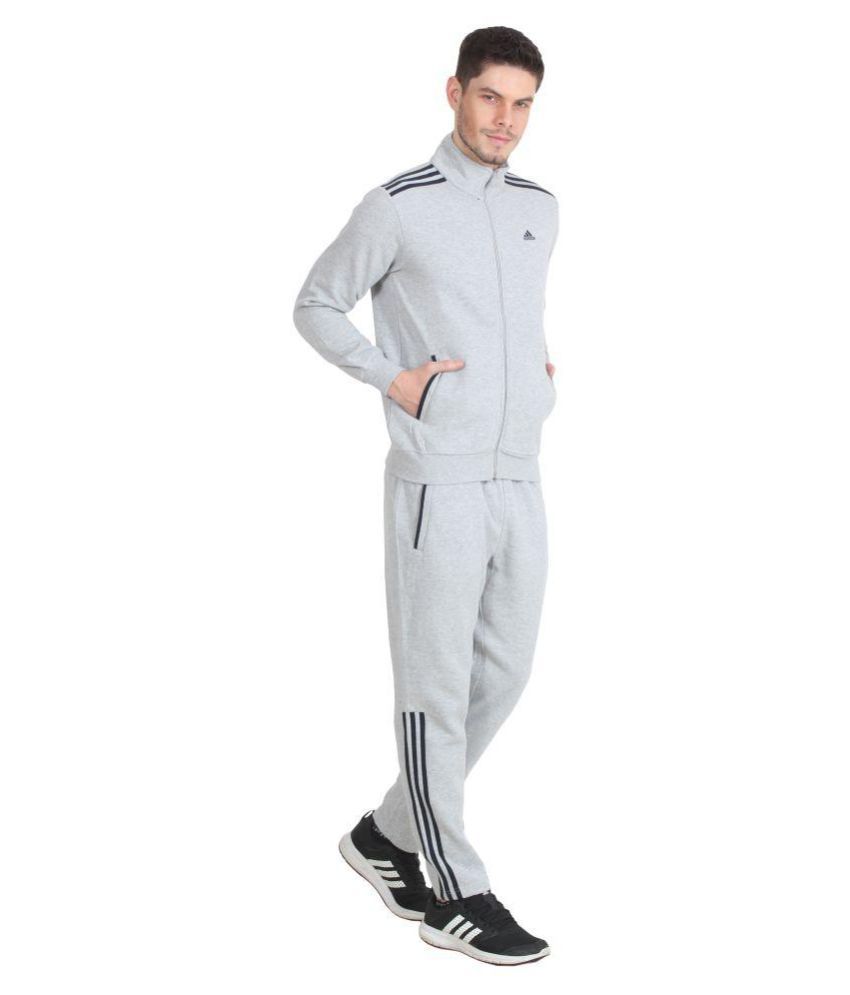 Adidas Light Grey Cotton Tracksuit 