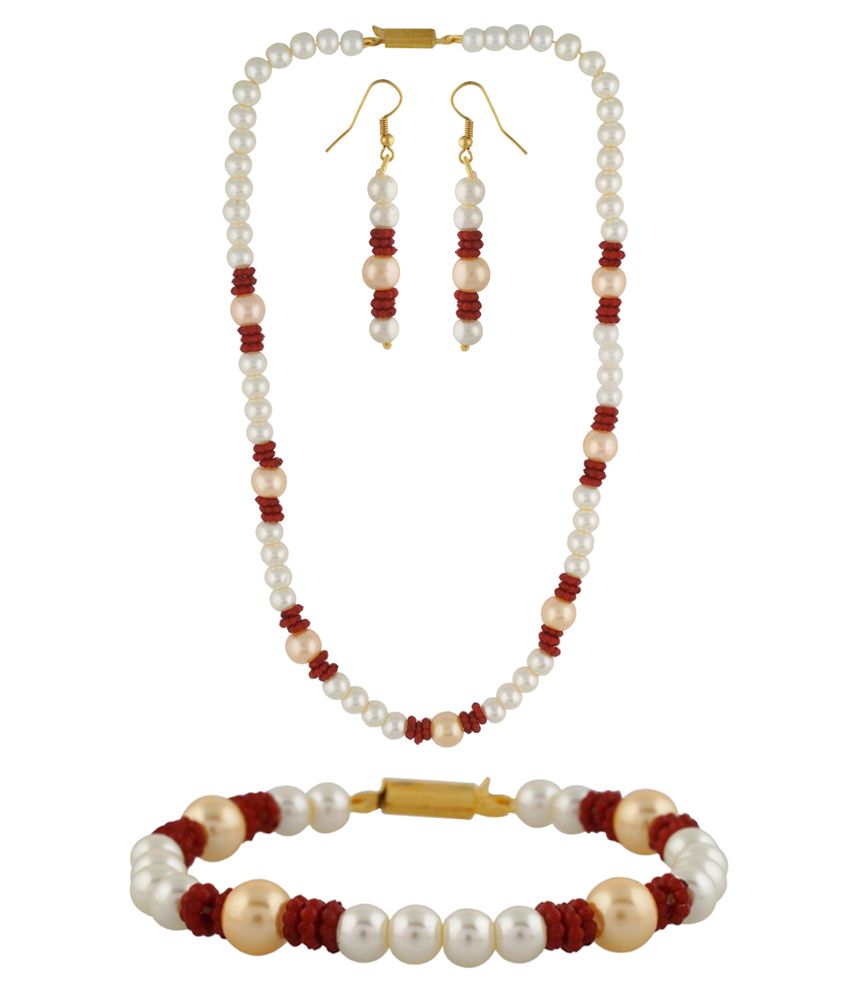     			Vishakapearlsandjewellers Multicolour Alloy Necklace Set Combo