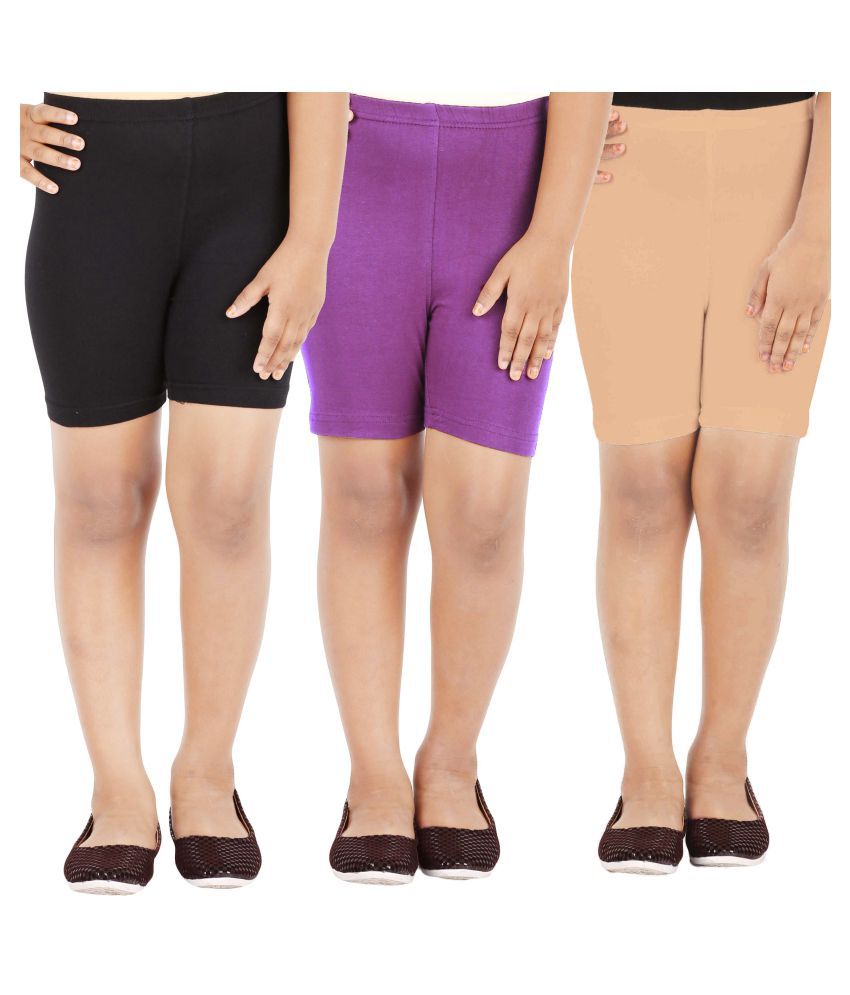     			LULA - Multicolor Cotton Blend Girls Cycling Shorts ( )