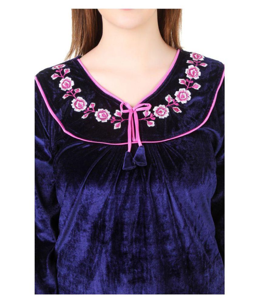 velvet nighty design