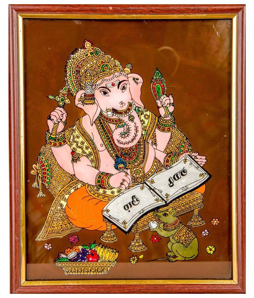 Mangala Arts Ganesha Glass Painting With Frame Single Piece Buy