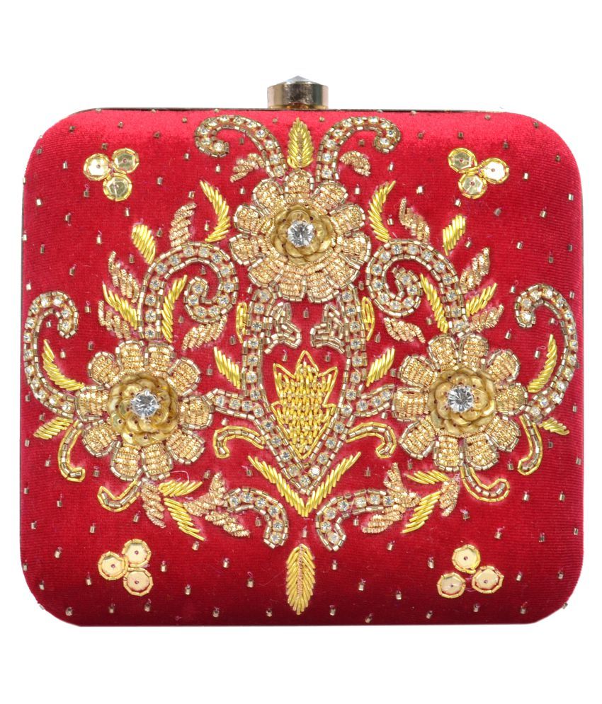 Buy Tooba Handicraft Multi Fabric Box Clutch at Best Prices in India