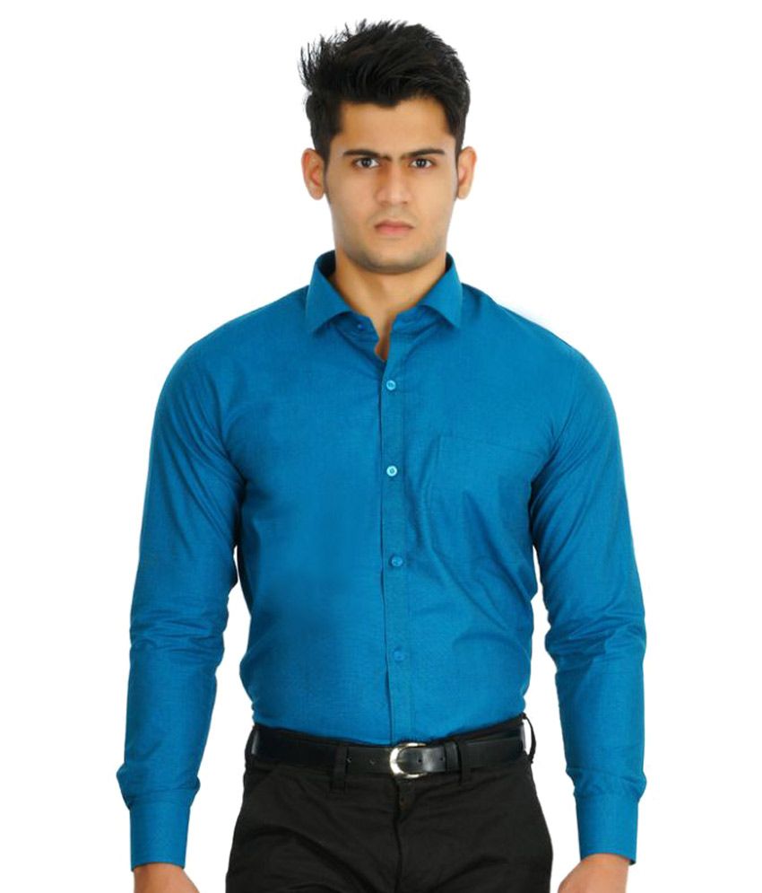 blue formal shirt combination