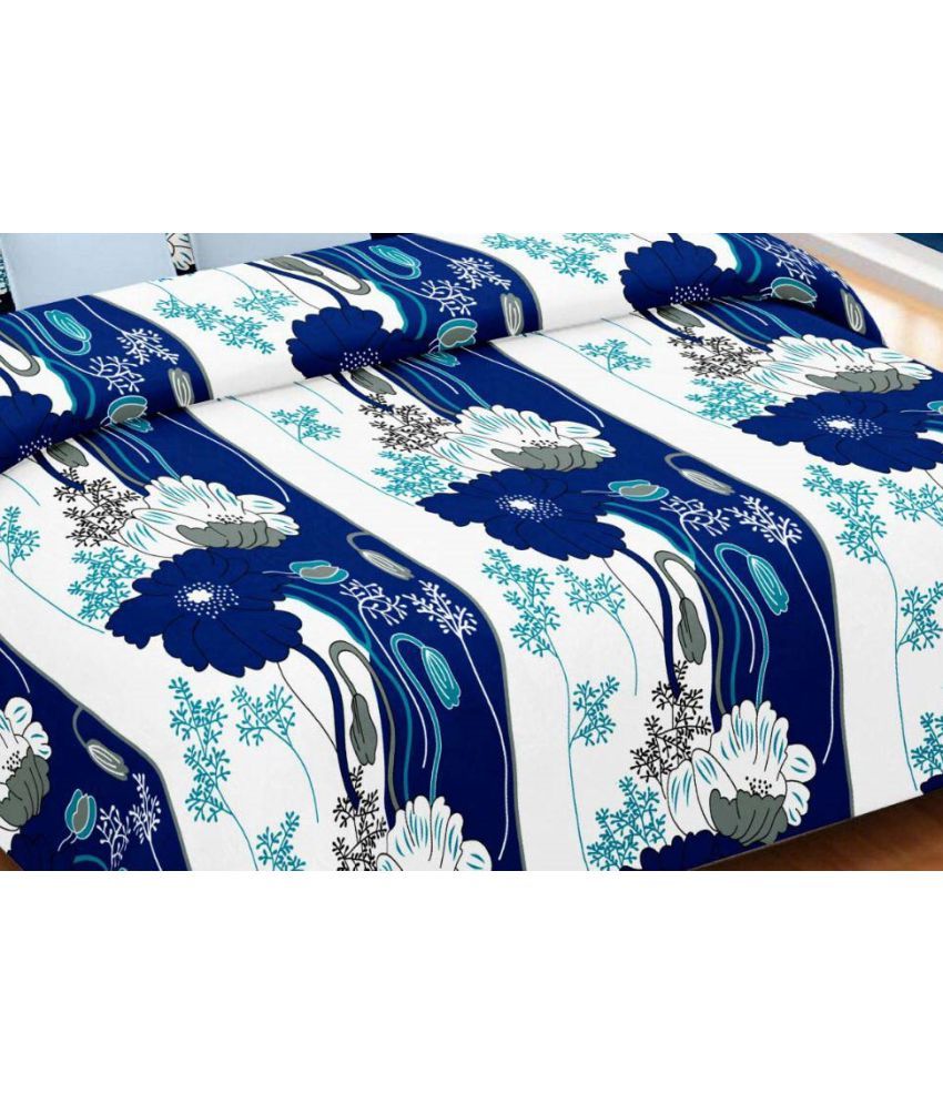Metro Living Double Satin Blue Floral Bed Sheet Buy Metro Living