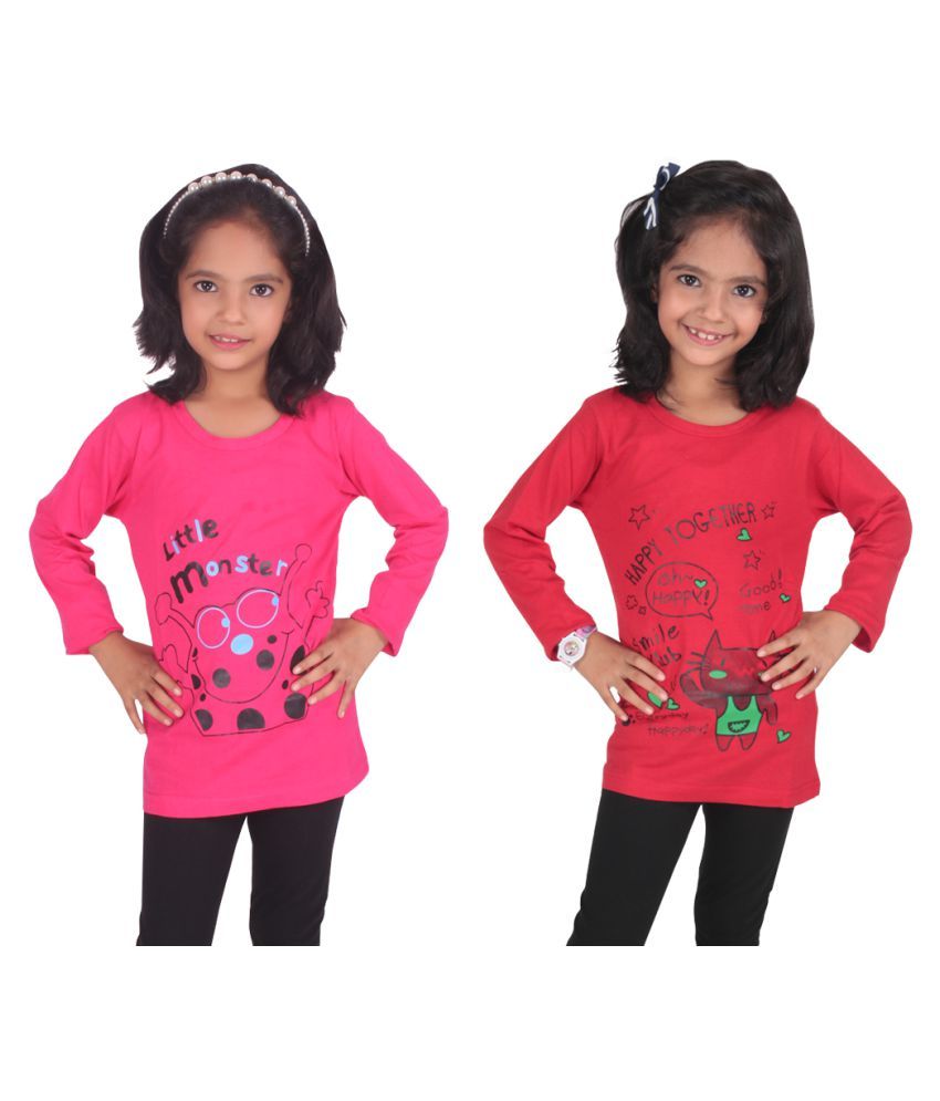     			Diaz Multicolour Full Sleeve Kids Top Pack of 2