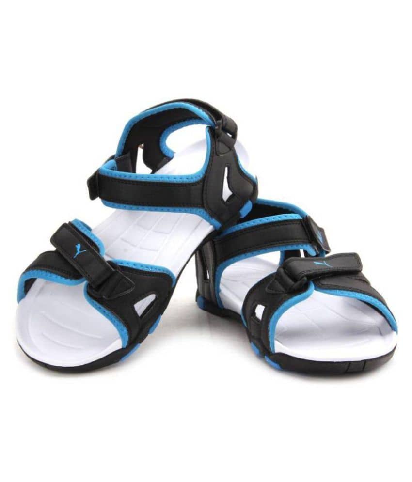 puma blue sandals
