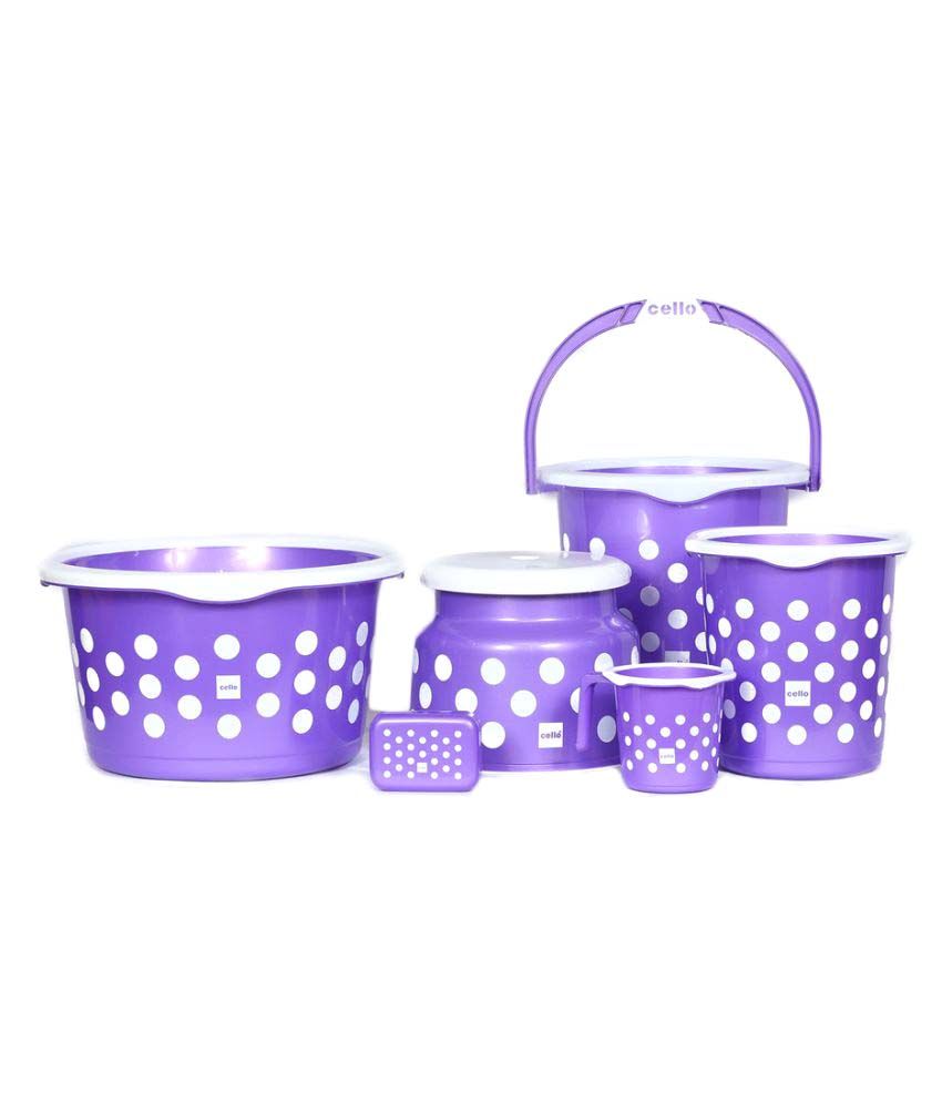 Cello Fusion Bathroom Set 6 Pcs Purple Buy Cello Fusion Bathroom Set 6