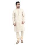 Deyann Beige Silk Kurta Pyjama Set