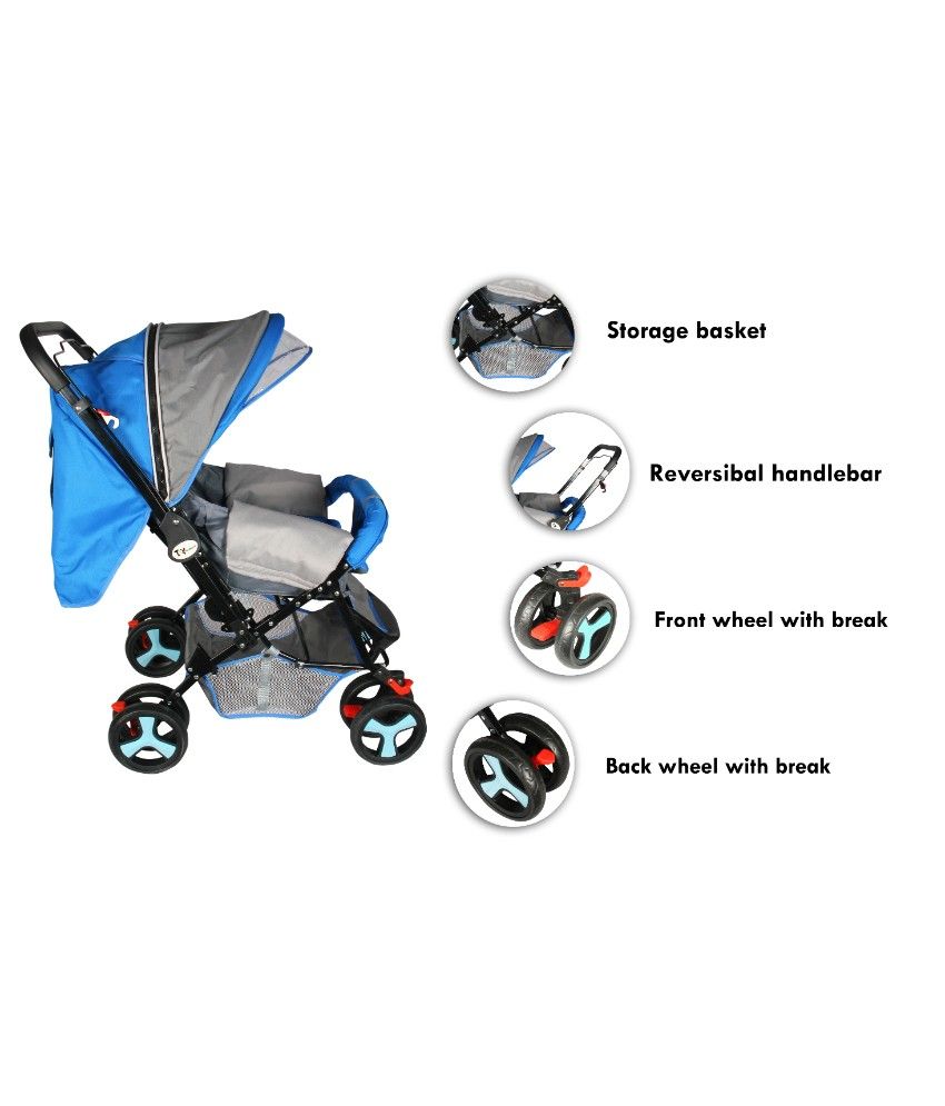 Toyhouse BornBeauty Baby Stroller Pram Blue Buy Toyhouse BornBeauty