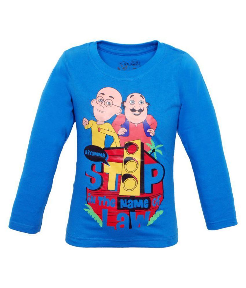 Motu Patlu Multicolour Cotton Crew Neck 