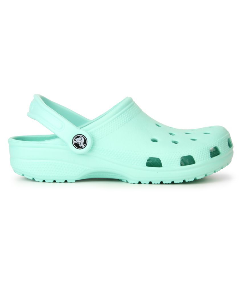 blue translucent crocs