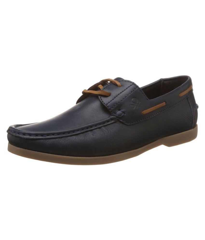 UCB Benetton Boat Black Casual Shoes 
