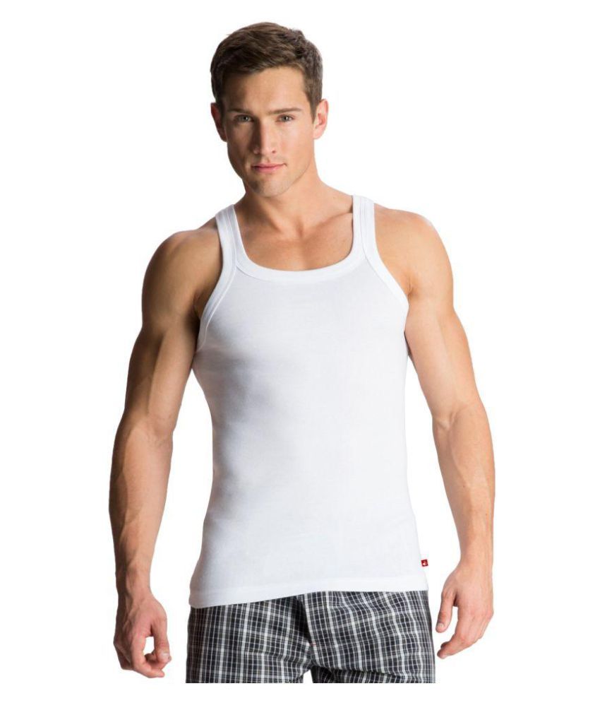 Jockey White Sleeveless Vests Single Buy Jockey White Sleeveless