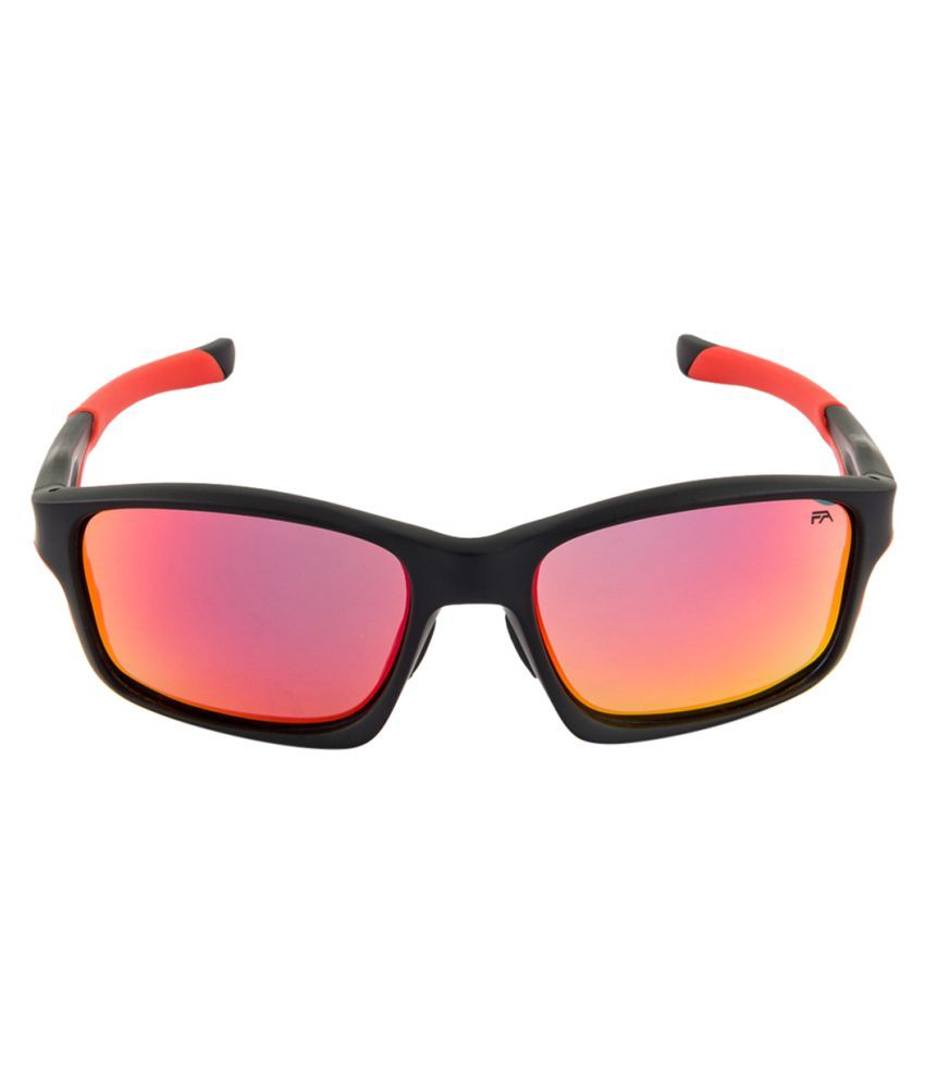 red wrap around sunglasses