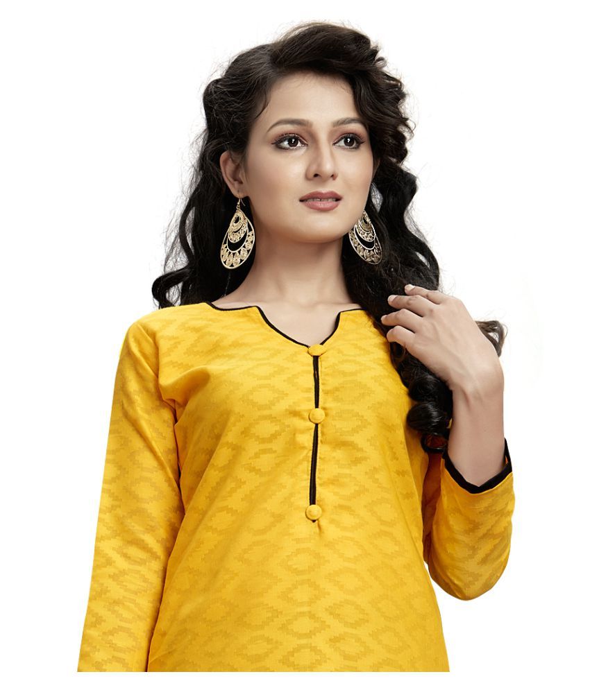 Awesome Yellow Cotton Dress Material Buy Awesome Yellow Cotton Dress Material Online at Best
