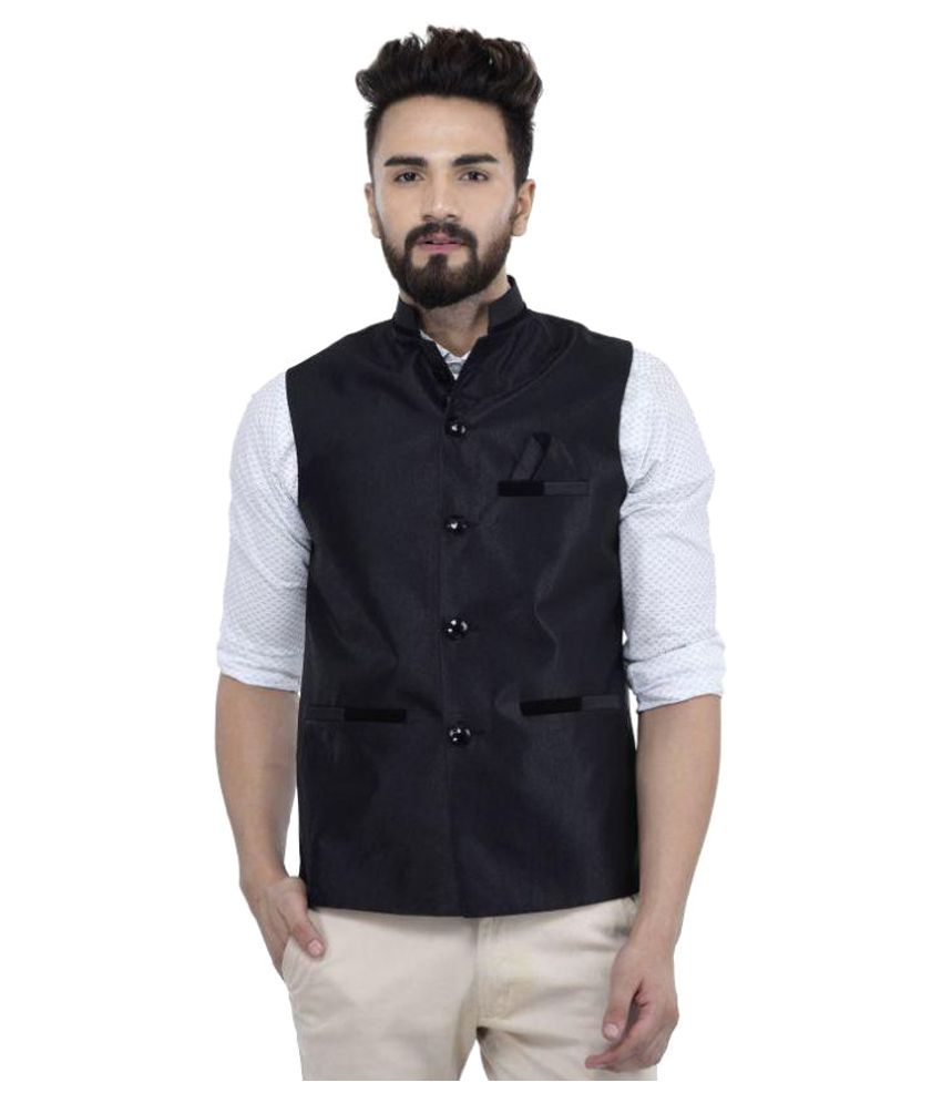 Zurick Black Nehru Jacket - Buy Zurick Black Nehru Jacket Online at Low ...
