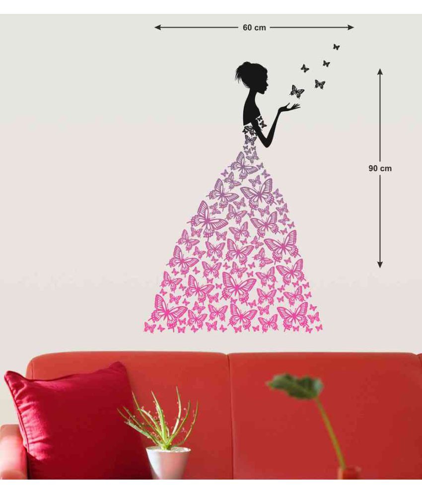 StickersKart Butterflies Dress PVC Wall Stickers Buy StickersKart