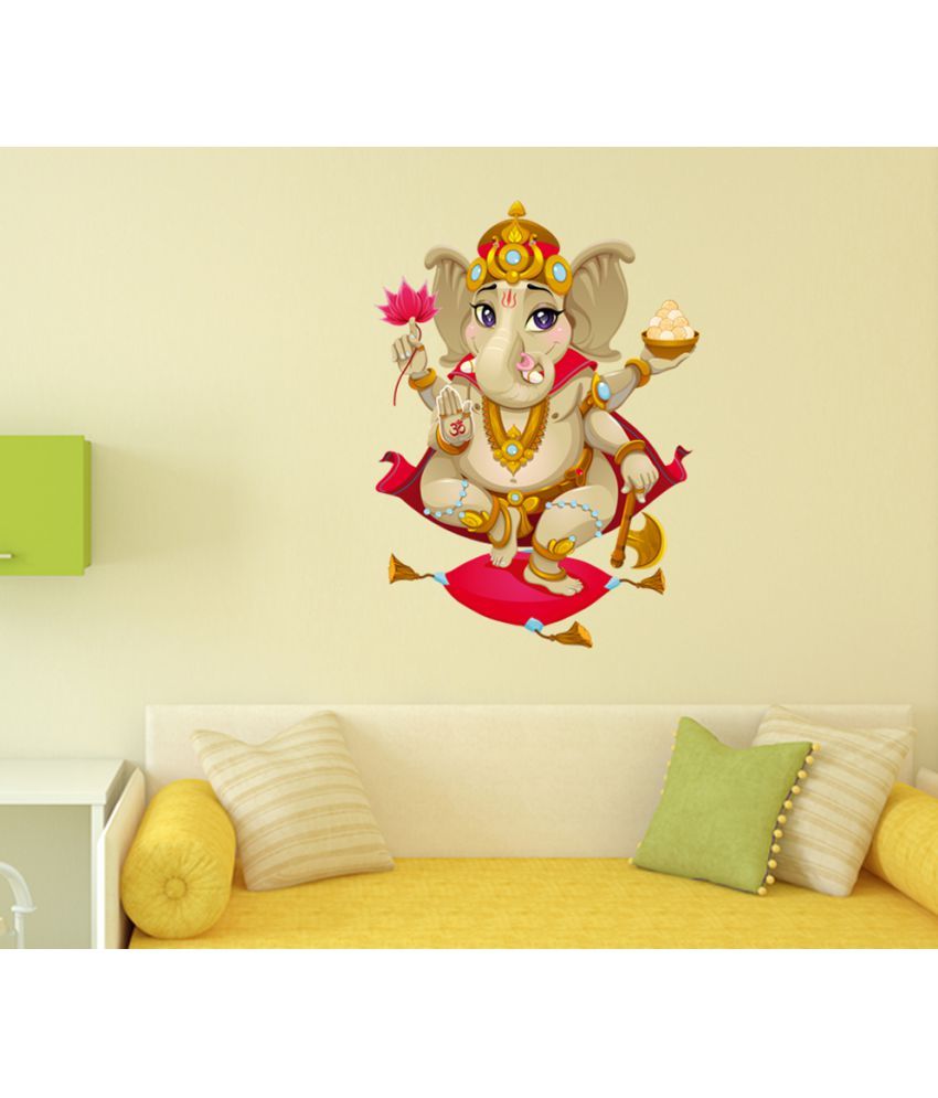 StickersKart Lord Shree Ganesha PVC Wall Stickers (65 X 50 Cms) - Buy ...