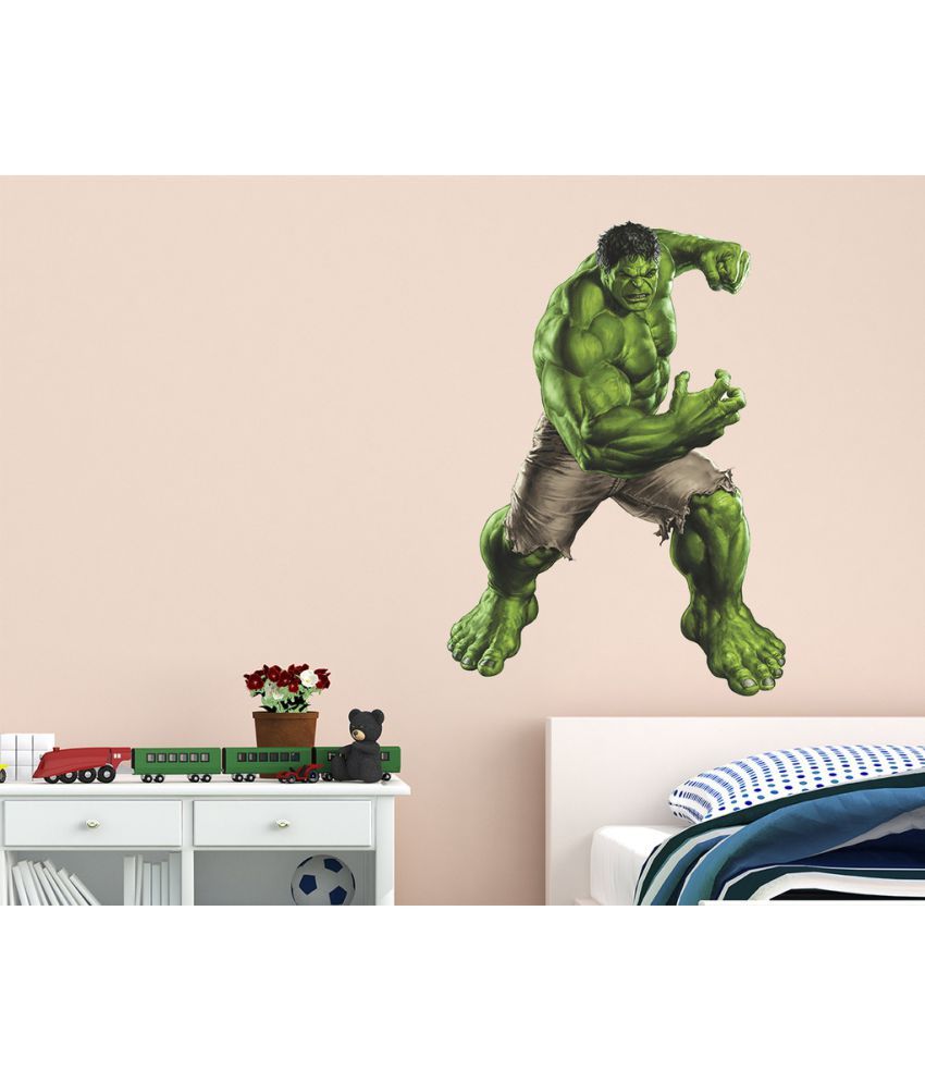 StickersKart Superhero Hulk Cartoon Design For Kids PVC Wall Stickers ...