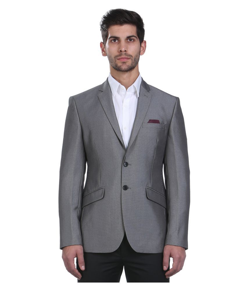 Park Avenue Grey Solid Formal Blazers - Buy Park Avenue Grey Solid ...