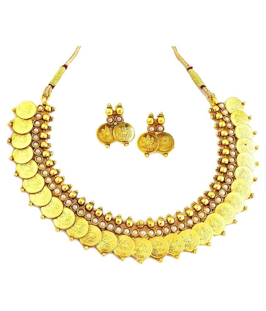     			YouBella Golden Necklace Set